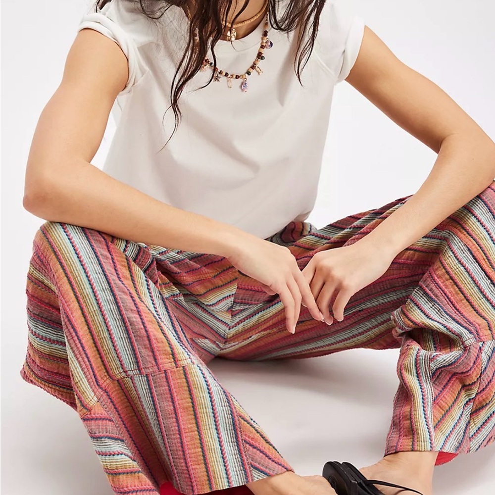 Free People Days End striped pants - Elastic Waist. Size XS - Picture 5 of 5